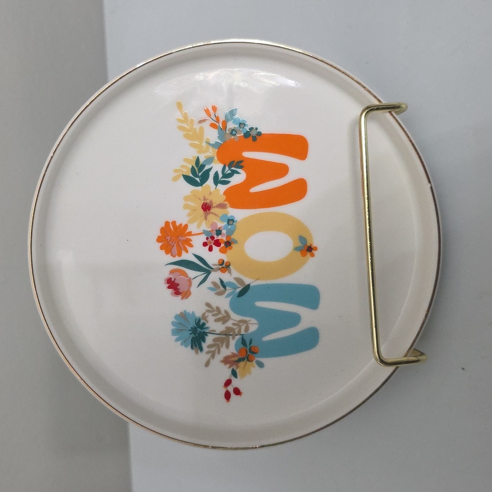 Fig & Fern Floral Mom Plate, NWOT